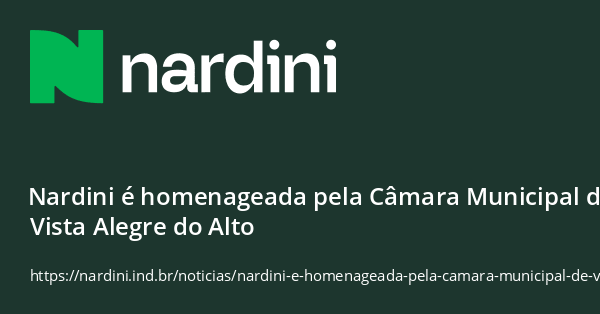 Nardini é homenageada pela Câmara Municipal de Vista Alegre do Alto