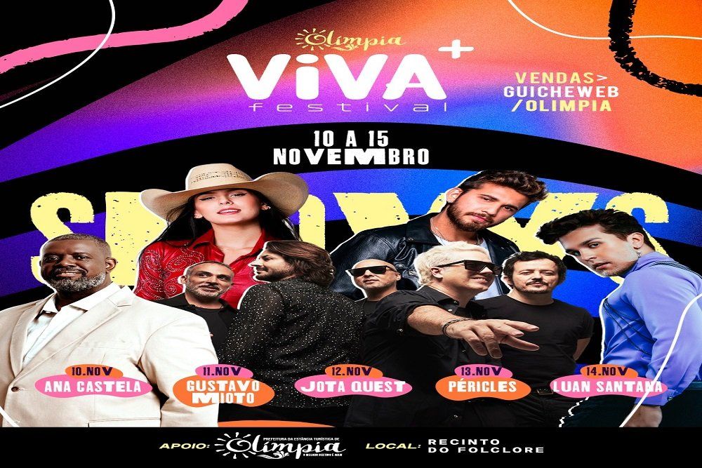 VIVA+ Festival anuncia shows de peso em Olímpia