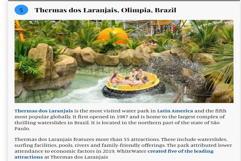 THERMAS DOS LARANJAIS O 5º MAIS POPULAR DO MUNDO